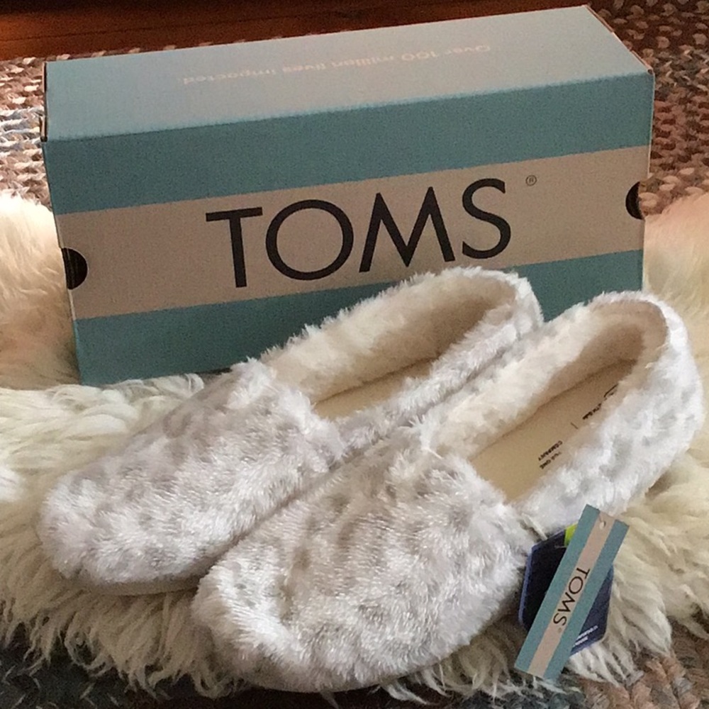 Tom’s Snow leopard fleece alpargata